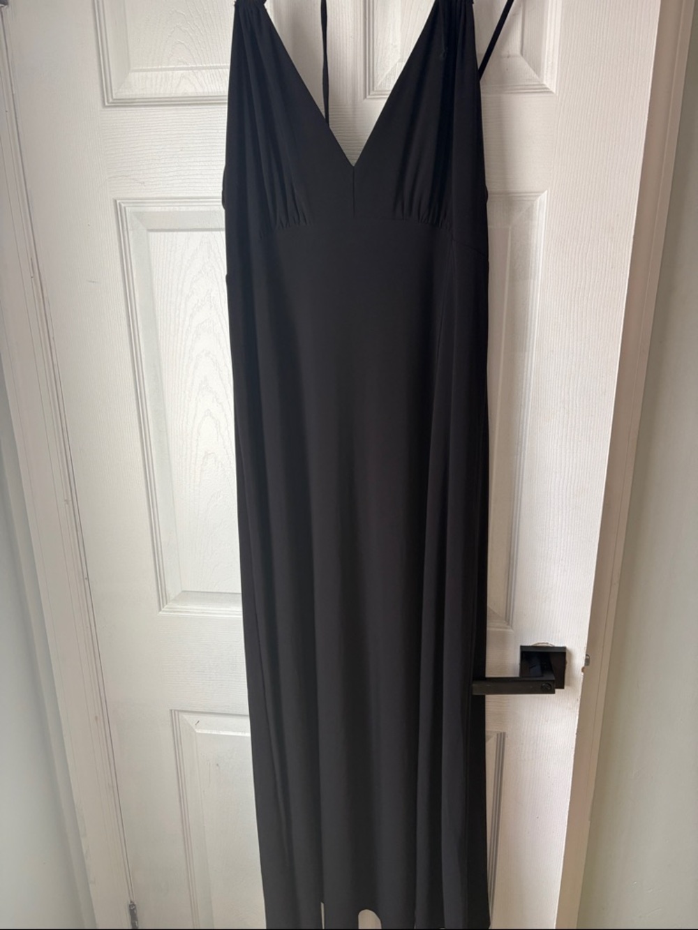 Express Black V-Neck Maxi Slip Dress with Adjustable Straps